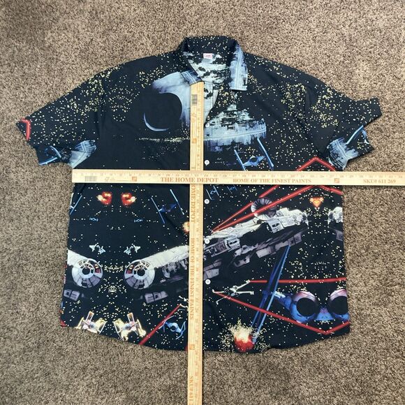 Hoo Shops x Space War Space Light Hawaiian Short Button Sleeve Fan Shirt 3X - Picture 4 of 11